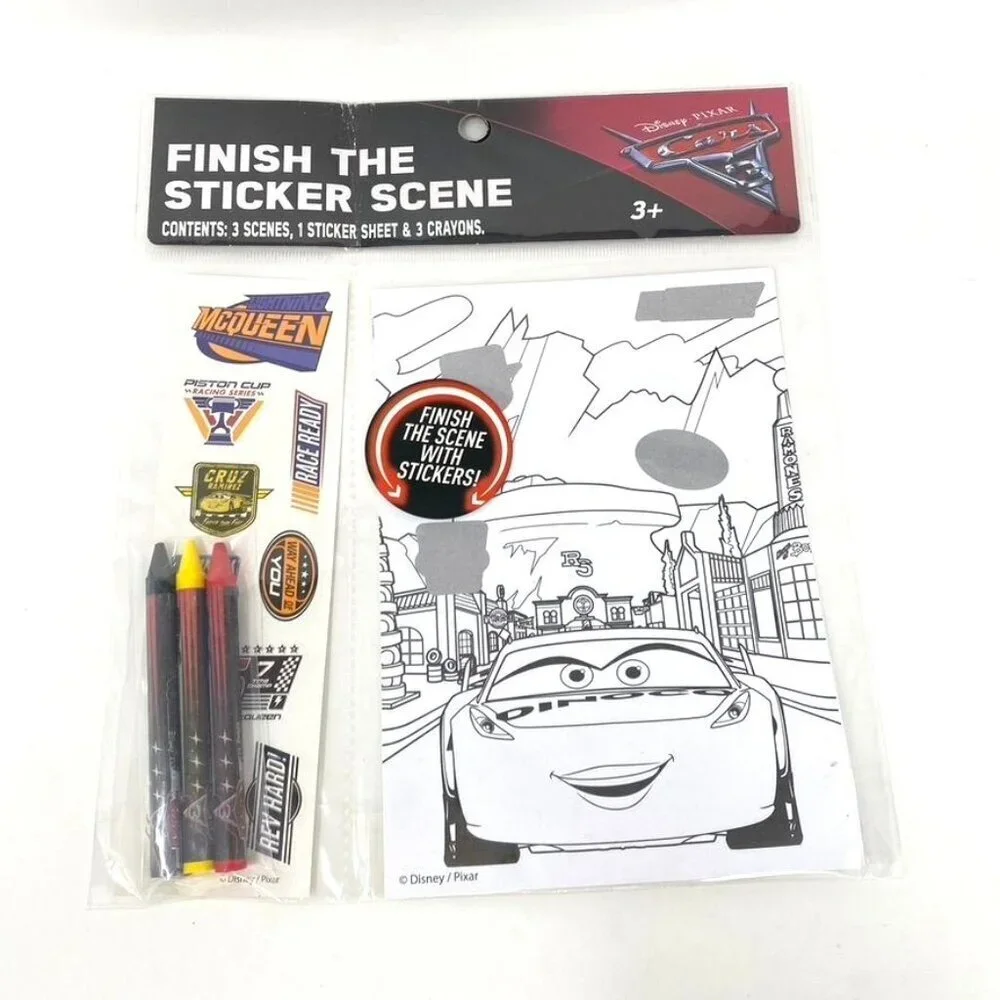 Disney 2 Pack Frozen/ Cars Finish The Sticker Scene Ages 3+ Road Trips Activity